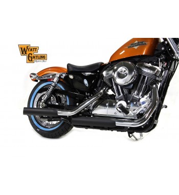 SCARICHI MARMITTE SLIP-ON 3" WYATT SLASH OUT NERI PER HARLEY DAVIDSON XL SPORTSTER '14-'17