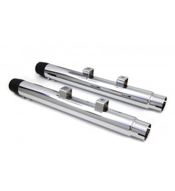 MUFFLERS EXHAUSTS 2 1/2" SLIP-ON STRAIGHT CUT WYATT CHROME/BLACK HARLEY DAVIDSON XL SPORTSTER '14-'17
