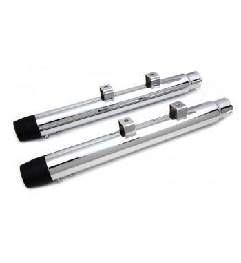 MUFFLERS EXHAUSTS 2 1/2" SLIP-ON STRAIGHT CUT WYATT CHROME/BLACK HARLEY DAVIDSON XL SPORTSTER '14-'17