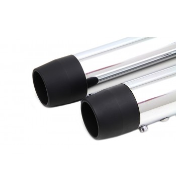 MUFFLERS EXHAUSTS 2 1/2" SLIP-ON STRAIGHT CUT WYATT CHROME/BLACK HARLEY DAVIDSON XL SPORTSTER '14-'17