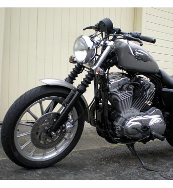 COUVERTURE DE FOURCHE SET VINTAGE 39 MM.NOIR POUR MOTO CUSTOM ET HARLEY DAVIDSON