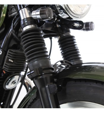 FORK BOOTS GATORS SET BLACK 41 MM. VINTAGE FOR MOTORCYCLE CUSTOM AND HARLEY DAVIDSON 