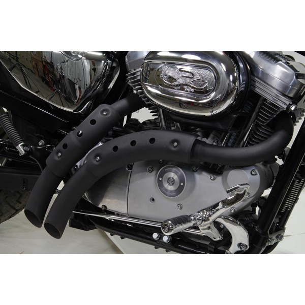 POT D'ÉCHAPPEMENT RADIUS LARGE NOIR MATTE POUR HARLEY DAVIDSON XL SPORTSTER '04-'16