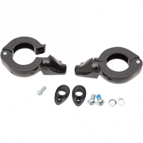 SET PINCE FOURCHE 39 MM. DE LUXE NOIR POUR CLIGNOTANTS MOTO CUSTOM ET HARLEY DAVIDSON