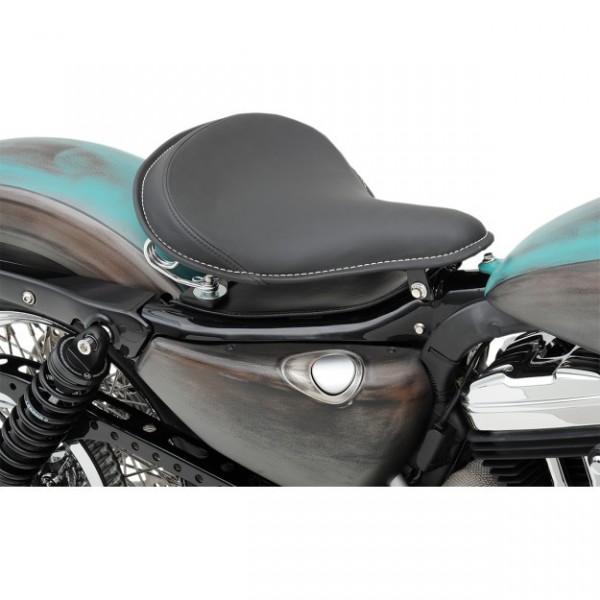 SELLA IN PELLE NERA A MOLLE KIT MONOPOSTO BASSO PROFILO HARLEY DAVIDSON XL SPORTSTER '04-'16