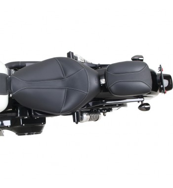 SELLE PASSAGER EN CUIR 7" DOMINATOR COMFORT AVEC GEL C/VENTOUSES MOTO CUSTOM ET HARLEY DAVIDSON