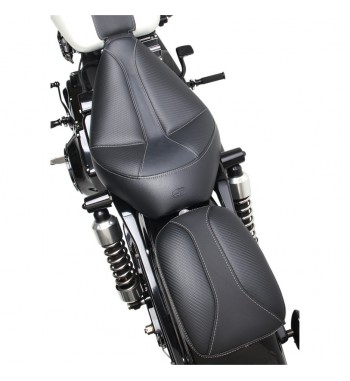SITZ PASSAGIER LEDER 7" DOMINATOR MIT GEL C/SAUGER MOTORRAD CUSTOM UND HARLEY DAVIDSON