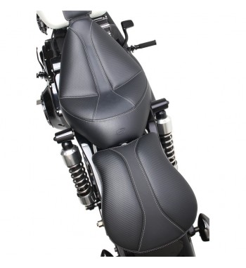 SELLE PASSAGER EN CUIR 9" DOMINATOR COMFORT AVEC GEL C/VENTOUSES MOTO CUSTOM ET HARLEY DAVIDSON