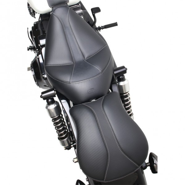 SITZ PASSAGIER LEDER 9" DOMINATOR MIT GEL C/SAUGER MOTORRAD CUSTOM UND HARLEY DAVIDSON