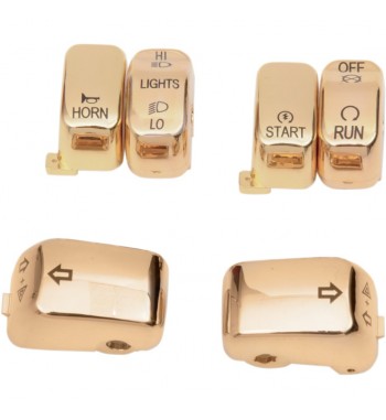 SWITCH CAP KITS 6 PIECES GOLD FOR HARLEY DAVIDSON '96-'13