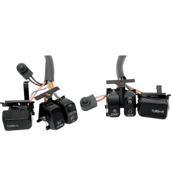 INTERRUPTEURS BOUTONS NOIR KIT CONTRÔLE DE GUIDON HARLEY DAVIDSON 96-13