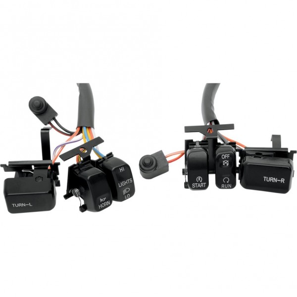 KIT INTERRUTTORI PULSANTI NERI COMANDI MANUBRIO HARLEY DAVIDSON 96-13
