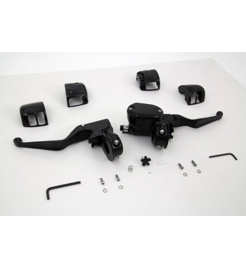 KIT DE CONTROLE COMPLE NOIR SATIN UNIQUE DISQUE DE FREIN GUIDON HARLEY DAVIDSON XL SPORTSTER '04-'13