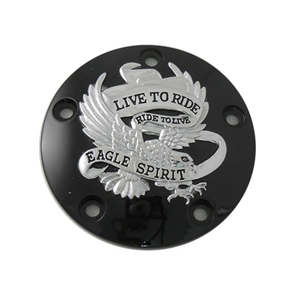 ABDECKUNG INSPEKTION EAGLE SPIRIT SCHWARZ/CHROM für HARLEY DAVIDSON TWIN CAM '99-'17
