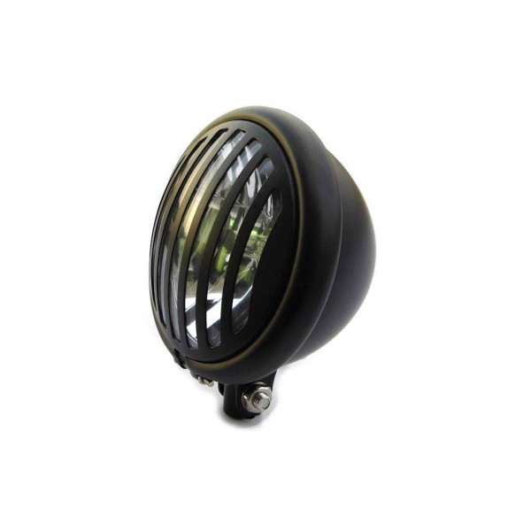 SCHEINWERFER FLAT SCHWARZES CAGE 5,75 "145 MM FÜR CUSTOM MOTORRAD UND HARLEY DAVIDSON