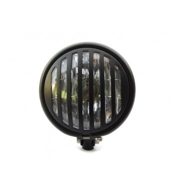 FARO FANALE ANTERIORE CAGE 5.75" 145 MM NERO OPACO PER MOTO CUSTOM E HARLEY DAVIDSON