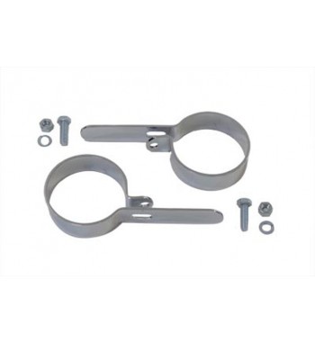 MUFFLER CLAMP SET 2 3/4" CHROME FOR EXHAUSTS MOTORCYCLE