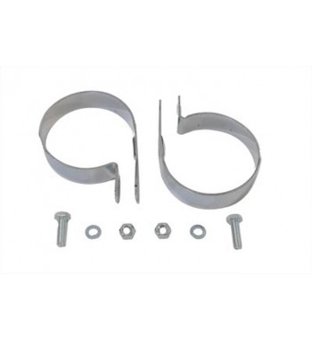 COLLIER SERRAGE SET 3-1/4"  CHROME POUR SILENCIEUX ÉCHAPPEMENTS MOTO