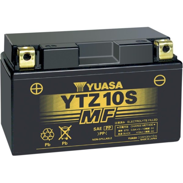 BATTERY YUASA ORIGINAL HIGH PERFORMANCE MAINTENANCE FREE YTZ10S FOR MOTORCYCLE