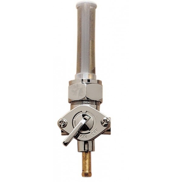 ROBINET CHROME DROIT DE CARBURANT POUR MOTO CUSTOM ET HARLEY DAVIDSON