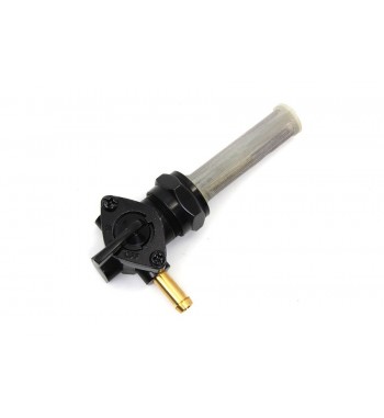 BLACK PETCOCK FUEL VALVE WITH NUT AND 90° RIGHT OUTLET FOR CUSTOM MOTORCYCLE AND HARLEY DAVIDSON