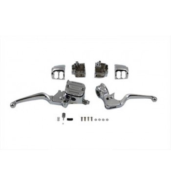 SMOOTH CONTOUR HANDLEBAR 1" CONTROL KIT 11/16" CHROME FOR CUSTOM MOTORCYCLE AND HARLEY DAVIDSON