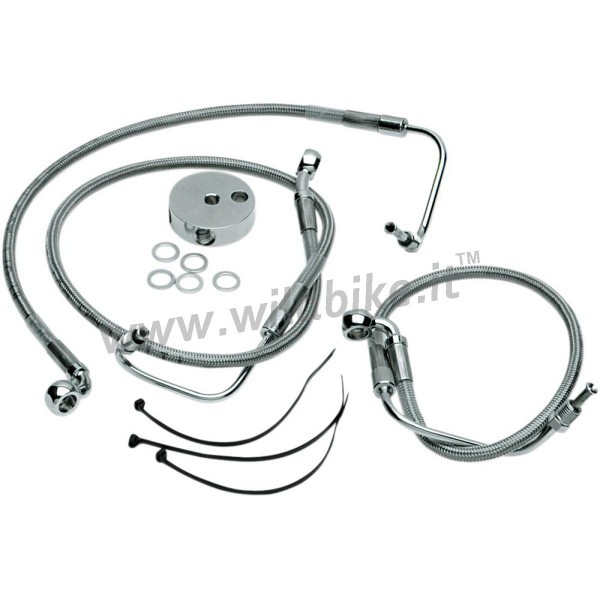 TUBI FRENI ANTERIORI AERONAUTICI IN ACCIAIO PER DOPPIO DISCO HARLEY DAVIDSON FLHR ROAD KING 1998-2007