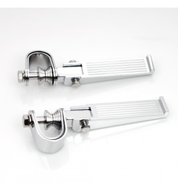 PEDANE RAISED CROMATE PER TUBI PARAMOTORE MOTO CUSTOM E HARLEY