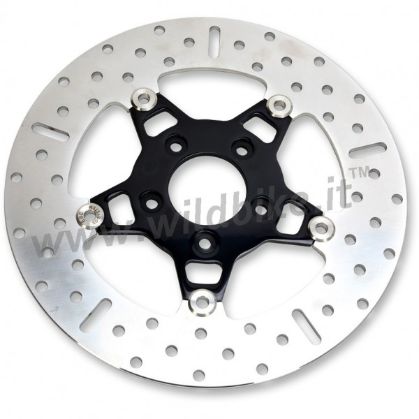 FRONT BLACK BRAKE ROTOR FLOATING WIDE ROUND EBC FOR HARLEY DAVIDSON BIG TWIN/TWIN CAM '00-'14