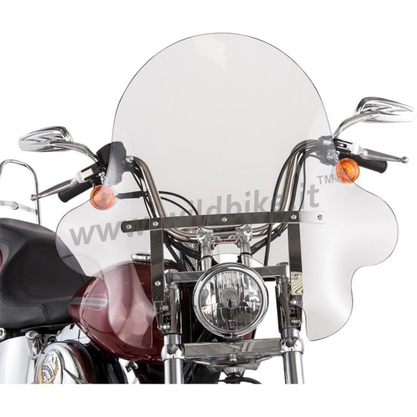 PARE-BRISE FALCON 20" CLAIR CONIQUE EFFACER FOURCHE POUR MOTO CUSTOM