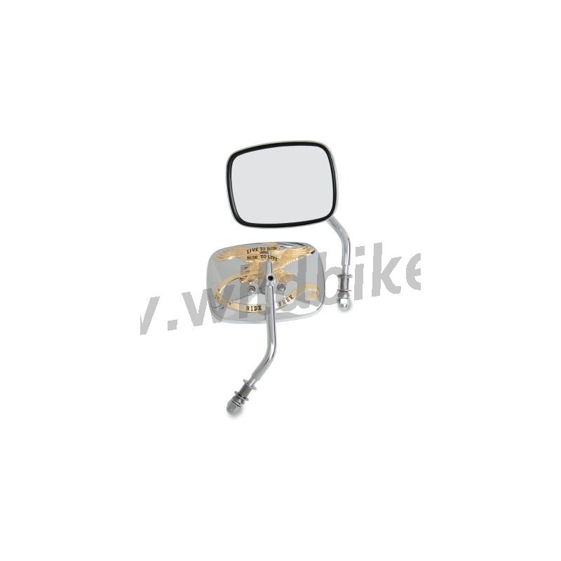 SPECCHIETTI CON FREGIO DORATO "LIVE TO RIDE" PER HARLEY DAVIDSON