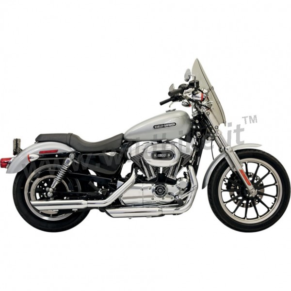 POTS D'ECHAPPEMENT FIREPOWER 3" SLIP-ON SLASH DOWN CHROME HARLEY DAVIDSON SPORTSTER '04-'13