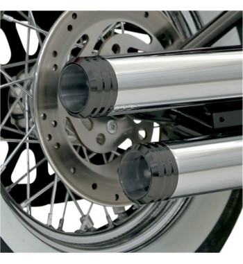 FONDELLO FINALE END CAP GROOVED NERO PER SCARICO MARMITTA BASSANI FIREPOWER STRAIGHT CUT