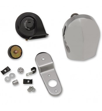 KIT CLACSON COMPLETO CON CAMPANA 110 DB CROMATO PER HARLEY DAVIDSON
