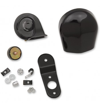 KIT CLACSON COMPLETO CON CAMPANA 110 DB NERO PER HARLEY DAVIDSON