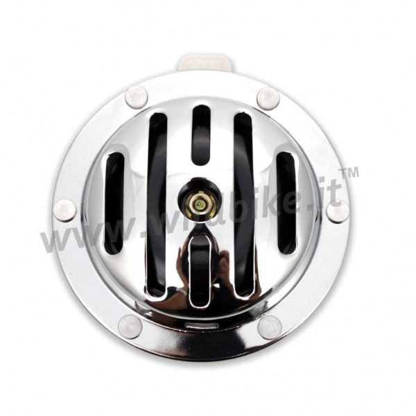 CLACSON CROMATO SLOTED DA 116 DB PER MOTO E HARLEY 883