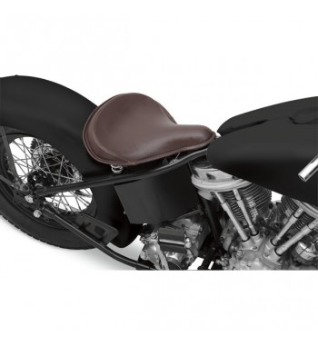 SELLE SOLO RESSORTS CLASSIC EN CUIR COUTURE MARRON GRAND CUSTOM MOTOS ET HARLEY DAVIDSON