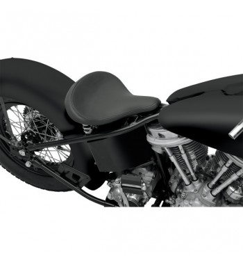 SELLE SOLO RESSORTS CLASSIC EN CUIR LISSE GRAND  NOIR CUSTOM MOTOS ET HARLEY DAVIDSON