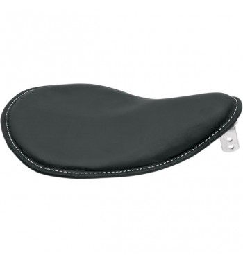 SELLE MONO SMALL NOIR COUTURE BLANC RESSORT POUR MOTO CUSTOM ET HARLEY DAVIDSON