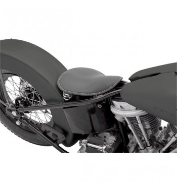 SEAT MONO SMALL BLACK STRETCHED WHITE SPRINGS FOR CUSTOM MOTORCYCLE AND HARLEY DAVIDSON