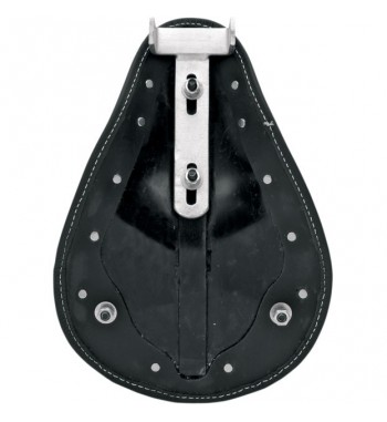 SELLA MONOPOSTO SMALL NERA CUCITURA BIANCA A MOLLE MOTO CUSTOM  E HARLEY DAVIDSON