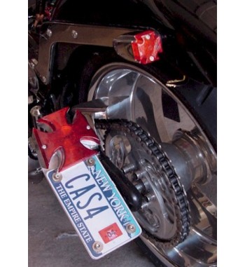 FANALE POSTERIORE IN METALLO CROCE MALTESE A LED LENTE ROSSA MOTO CUSTOM E HARLEY DAVIDSON