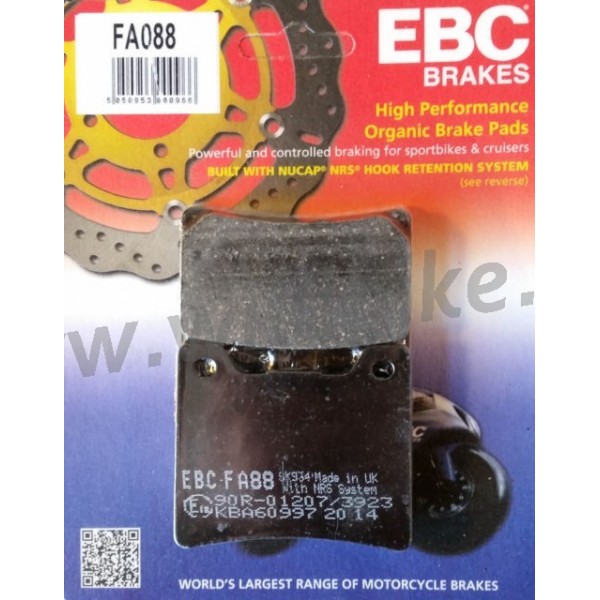 PASTIGLIE FRENO POSTERIORE EBC ORGANICHE KEVLAR® PER YAMAHA XVS 1100 DRAGSTAR