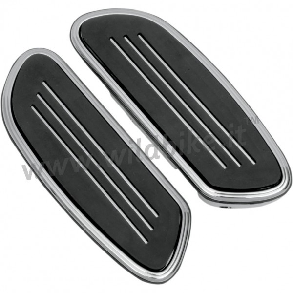 FUSSRASTEN COMFORT FAHRGAST SWEEPER CHROME FÜR HARLEY DAVIDSON FLH/FLS/FLT SOFTAIL TOURING' 87-'17