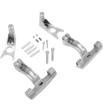 MONTAGESATZ VERCHROMT FUSSRASTEN COMFORT FAHRGAST FÜR HARLEY DAVIDSON FXST/FLST SOFTAIL '00-'17