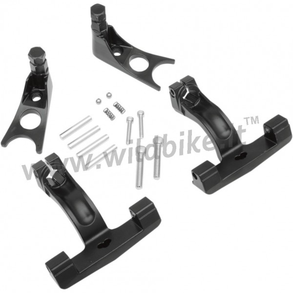 KIT DE MONTAGE NOIR POUR REPOSE-PIEDS PASSAGER POUR HARLEY DAVIDSON FXST/FLST SOFTAIL '00-'17