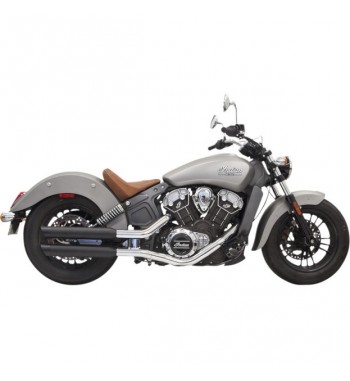EXHAUSTS MUFFLERS BASSANI SLIP-ON CLASSIC 3" SLASH CUT BLACK FOR INDIAN SCOUT '15-'17