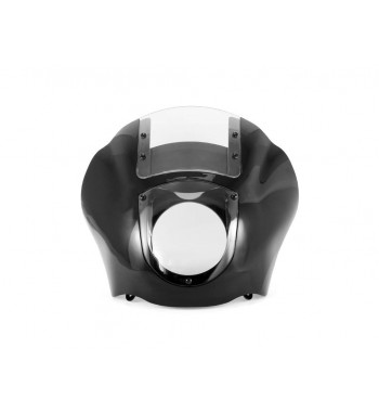 PARE-BRISE CARENAGE UNIVERSEL CLUB STYLE FAIRING NOIR POUR MOTO CUSTOM ET HARLEY DAVIDSON