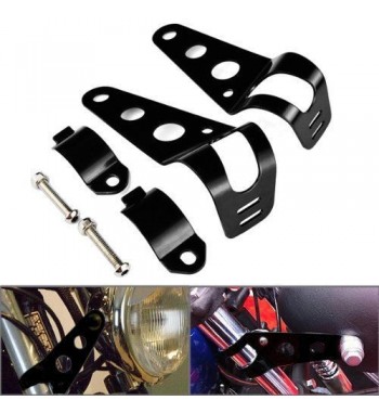 STAFFE DI SUPPORTO LATERALI NERE FORCELLA 30-38 MM FARO  ANTERIORE MOTO CUSTOM E HARLEY