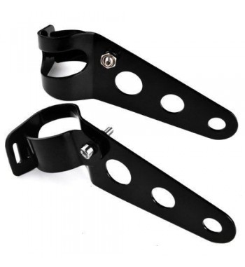 STAFFE DI SUPPORTO LATERALI NERE FORCELLA 30-38 MM FARO  ANTERIORE MOTO CUSTOM E HARLEY